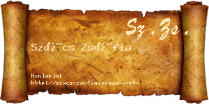 Szűcs Zsófia névjegykártya