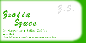 zsofia szucs business card