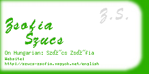 zsofia szucs business card